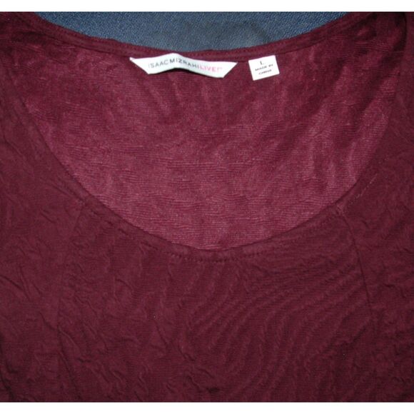 ISAAC MIZRAHI LIVE Textured Burgundy Sz Large Church or Casual Stretchy Dress - Picture 4 of 4